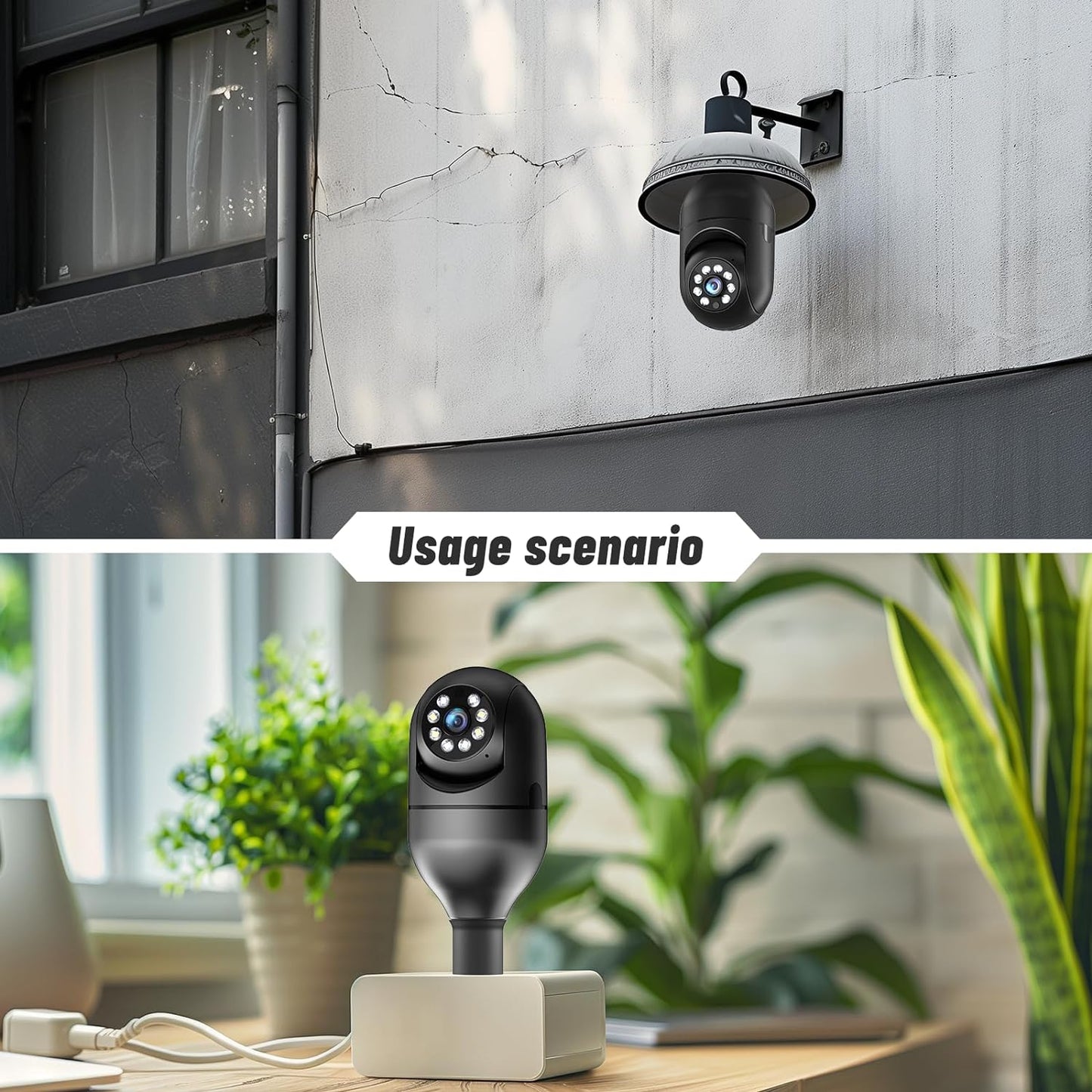 Light Bulb Security Camera 2.4GHz 5G WiFi Outdoor, 1080P E27 Light Socket Security Camera, Indoor 360 Home Security Cameras
